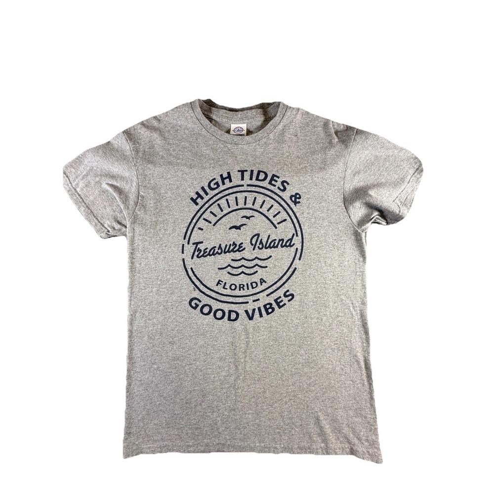 Treasure Island Florida T-Shirt Delta High Tides Good Vibes Menswear ‎ Medium